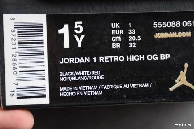 555088-061 Kids Og 1 High 'Gym Jordan Red' Retro Air  0407